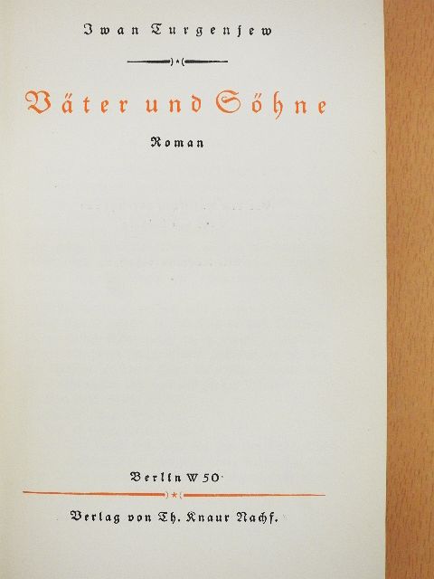 Iwan Turgenjew - Väter und Söhne (gótbetűs) [antikvár]