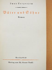Iwan Turgenjew - Väter und Söhne (gótbetűs) [antikvár]