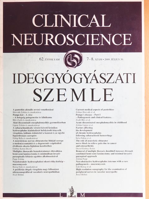 Csanda Endre - Ideggyógyászati Szemle 2009. július 30. [antikvár]
