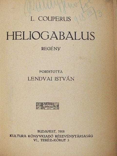 Louis Couperus - Heliogabalus [antikvár]