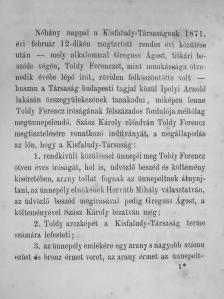 Toldy Ferencz irói arany ünnepe [antikvár]