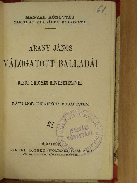 Arany János - Arany János válogatott balladái [antikvár]