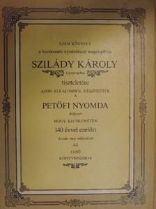 Szilády Károly emlékkönyv [antikvár]