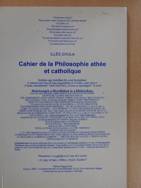 Illés Gyula - Cahier de la Philosophie athée et catholique [antikvár]
