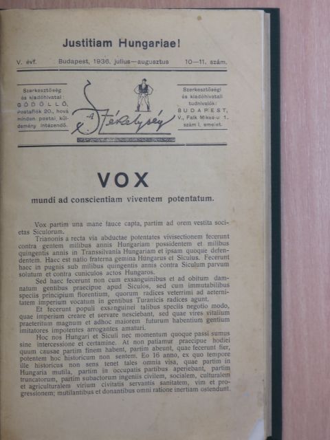 Gáll Imre - A Székelység 1936. julius-augusztus [antikvár]