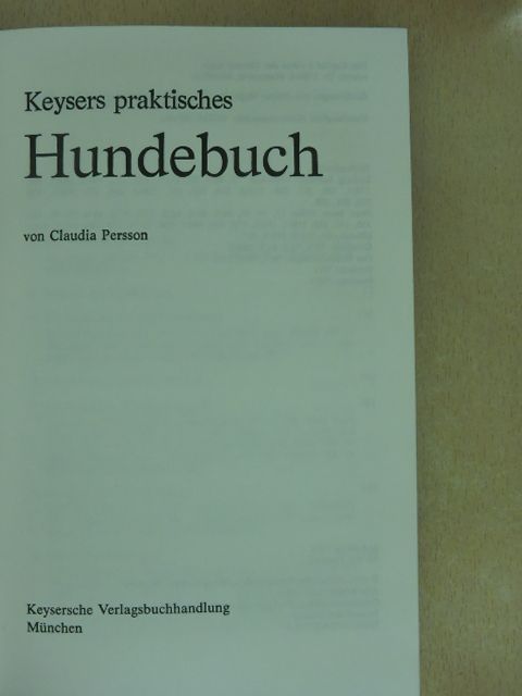 Claudia Persson - Keysers praktisches Hundebuch [antikvár]