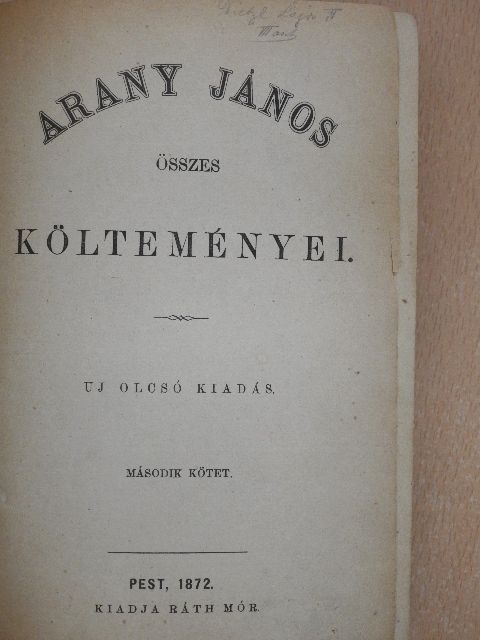 Arany János - Arany János összes költeményei II. [antikvár]