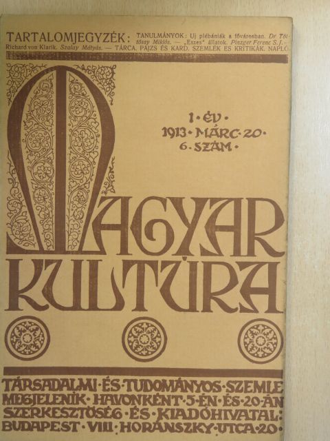 Dr. Bangha Béla S. J. - Magyar Kultúra 1913. március 20. [antikvár]