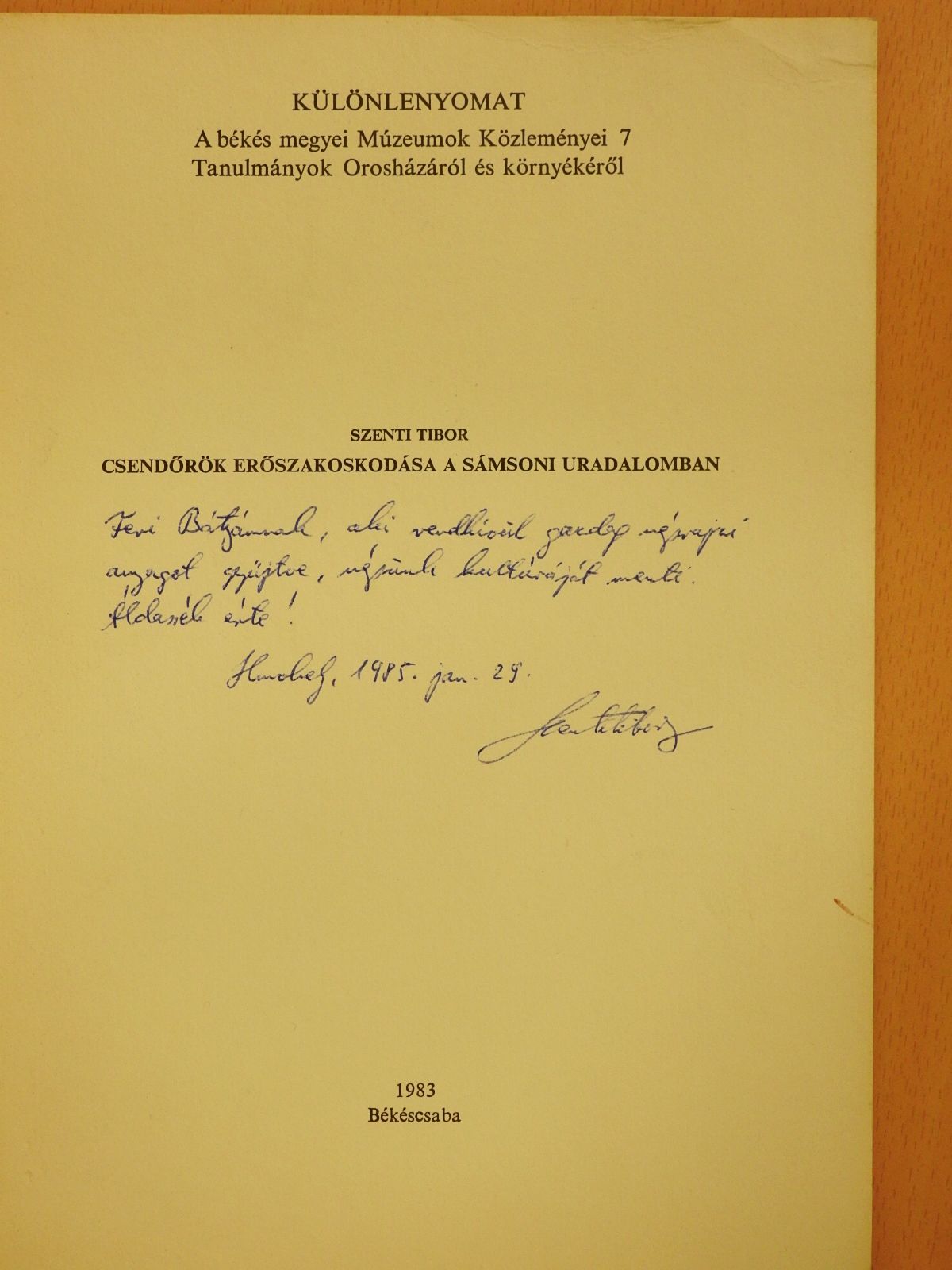 Szenti Tibor - Csendőrök erőszakoskodása a Sámsoni uradalomban (dedikált példány) [antikvár]