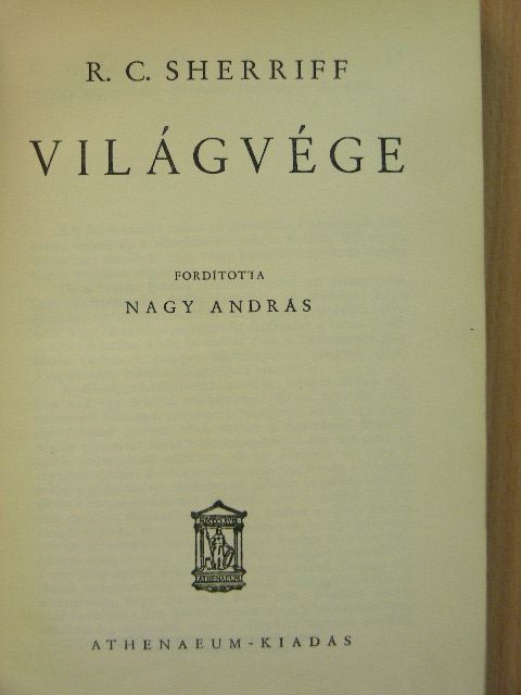 R. C. Sherriff - Világvége [antikvár]