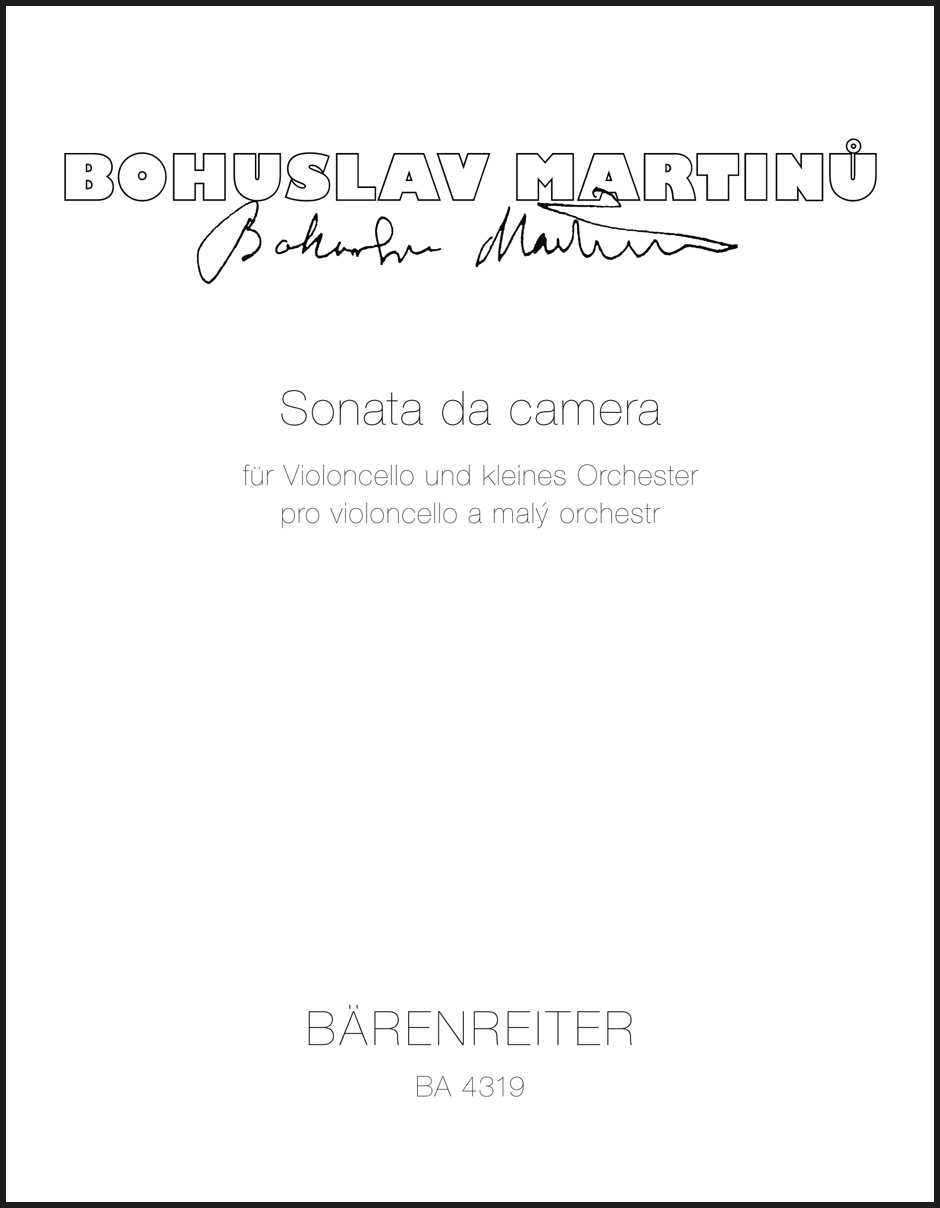 MARTINU - SONATA DA CAMERA FÜR VIOLONCELLO UND KLEINES ORCHESTER. KLAVIERAUSZUG (KAREL SOLC)