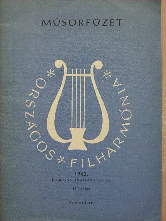 Országos Filharmónia Műsorfüzet 1962/12. [antikvár]