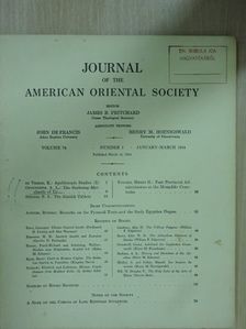 Alan H. Gardiner - Journal of the American Oriental Society January-March 1954 (Bobula Ida könyvtárából) [antikvár]