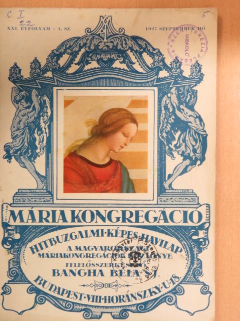 Bangha Béla - Mária Kongregáció 1927. szeptember [antikvár]
