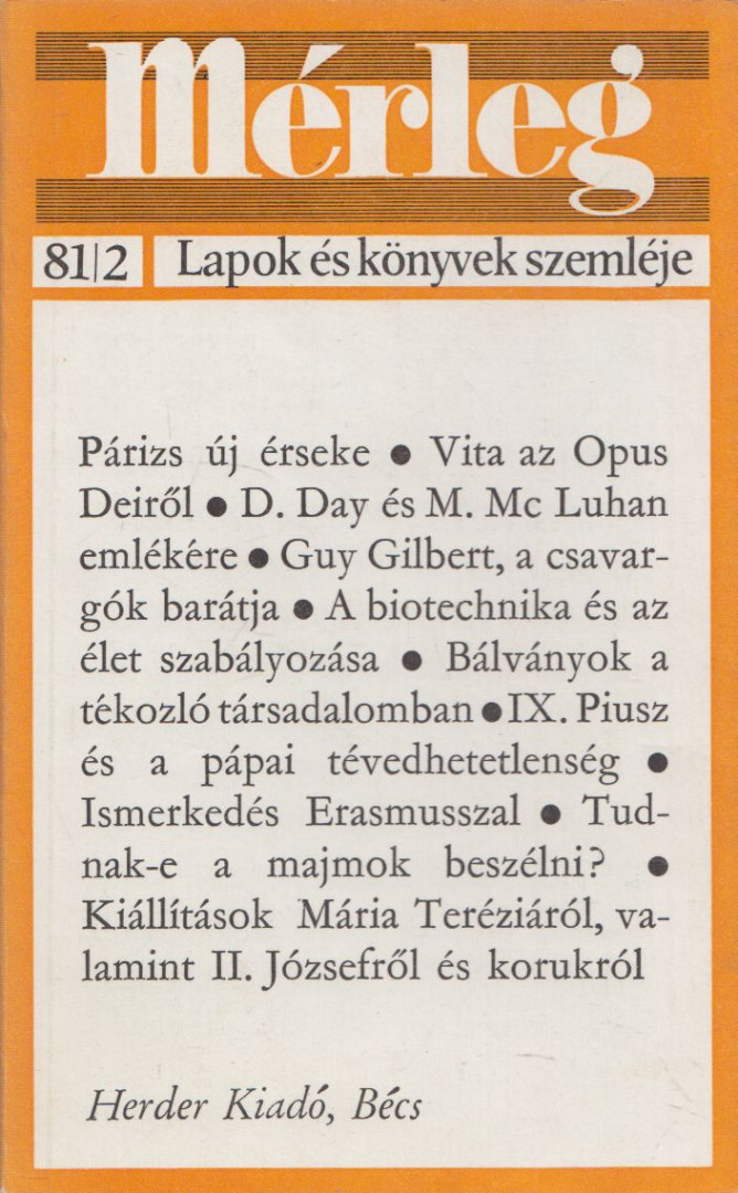 Ladislaus Bálint (szerk.) - Mérleg 1981/2. [antikvár]