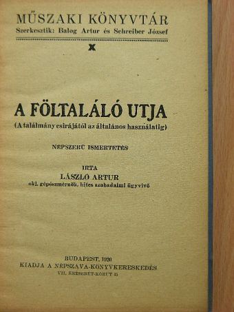 László Artur - A föltaláló utja [antikvár]