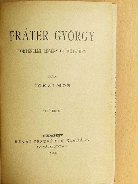 Jókai Mór - Fráter György I-V. [antikvár]