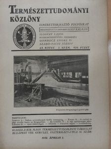 Ilosvay L. - Természettudományi Közlöny 1931. április 1. [antikvár]
