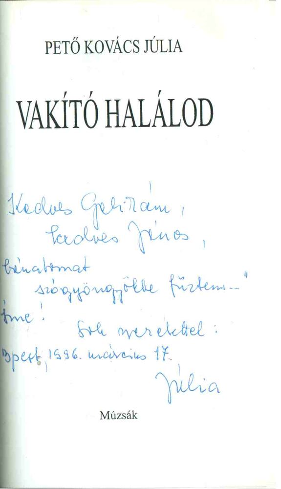 Vakító halálod (dedikált) [antikvár]