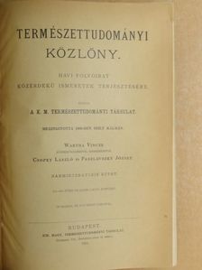 Csemez József - Természettudományi Közlöny 1904. január-deczember/Pótfüzetek a Természettudományi Közlönyhöz 1904. január-deczember [antikvár]