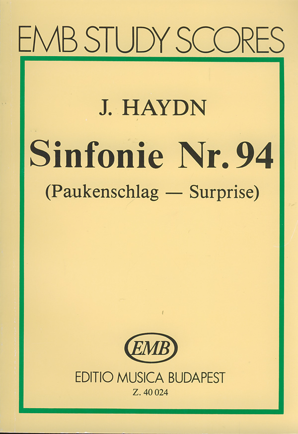 HAYDN J. - SINFONIE NR.94 (PAUKENSCHLAG - SURPRISE) KISPARTITÚRA (FODOR ÁKOS)