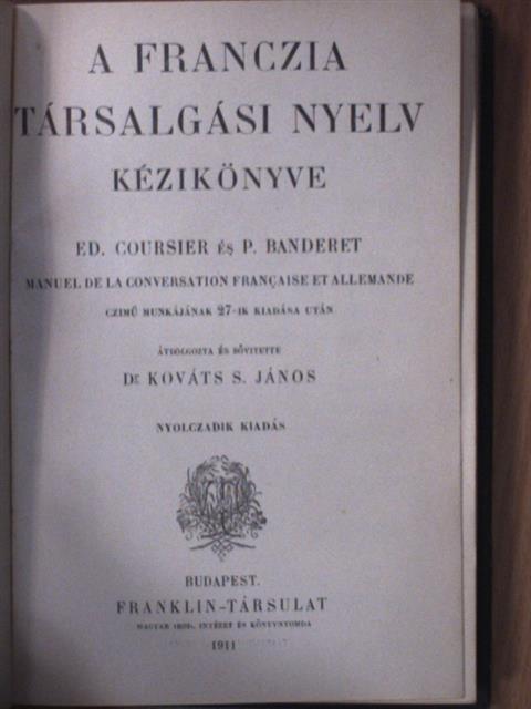 Ed. Coursier - A franczia társalgási nyelv kézikönyve [antikvár]