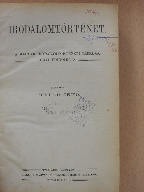 Gyöngyösy László - Irodalomtörténet 1919-1921. január-december [antikvár]