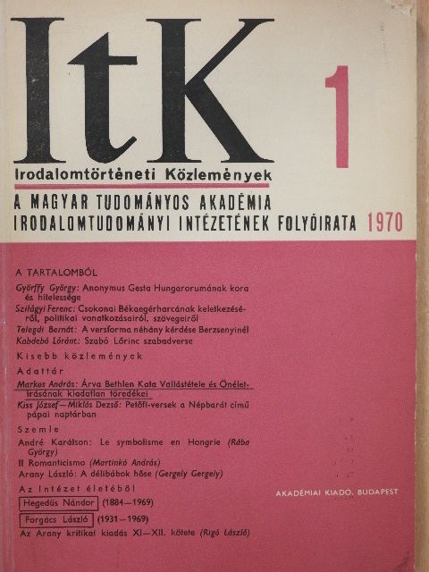 Áfra János - Irodalomtörténeti Közlemények 1970/1. [antikvár]