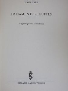 Hans Habe - Im Namen des Teufels [antikvár]