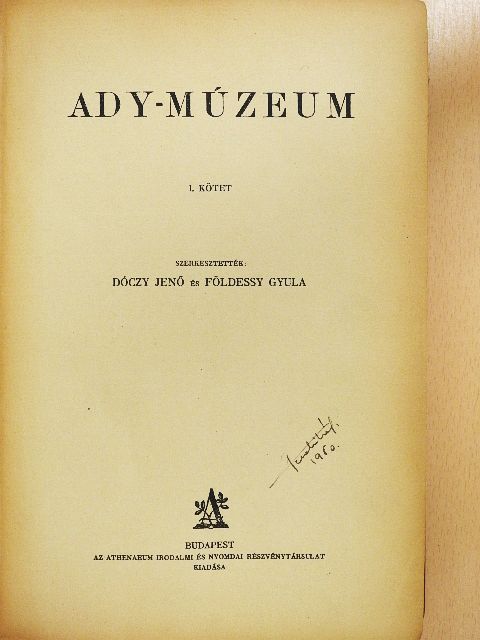 Ady Endre - Ady-Múzeum I-II. [antikvár]