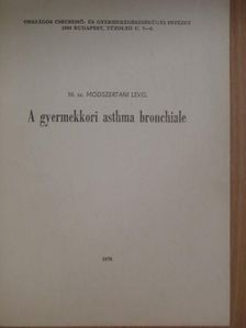 A gyermekkori asthma bronchiale [antikvár]