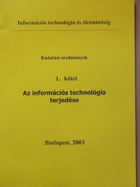 Futó Péter - Az információs technológia terjedése I. [antikvár]