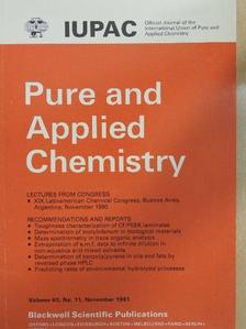A. Haas - Pure and Applied Chemistry - November 1991 [antikvár]