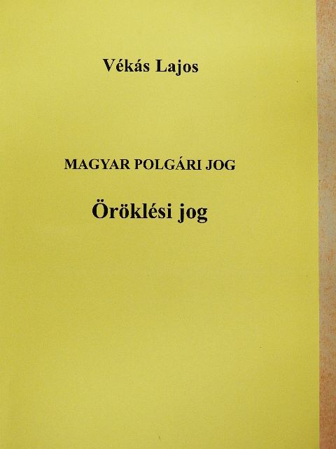 Vékás Lajos - Öröklési jog [antikvár]