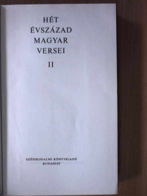 Ábrányi Emil - Hét évszázad magyar versei II. (töredék) [antikvár]