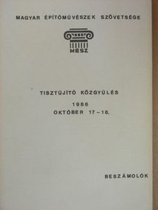 Tisztújító közgyűlés 1986 [antikvár]