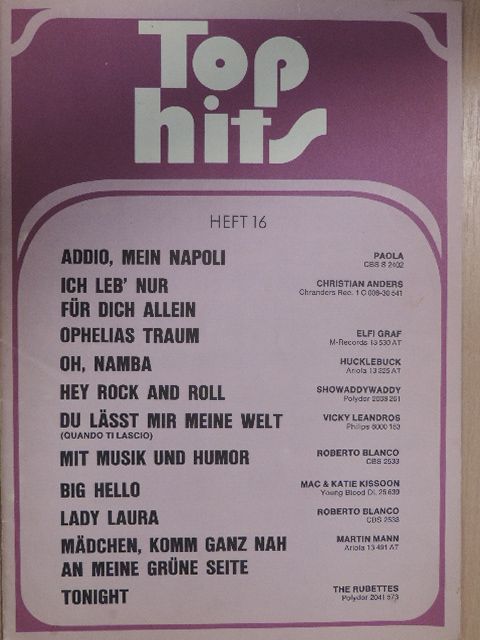Christina Anders - Top hits Heft 16. [antikvár]