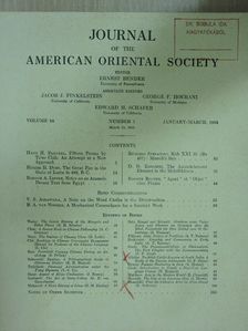 Chi - Journal of the American Oriental Society January-March 1964 (Bobula Ida könyvtárából) [antikvár]
