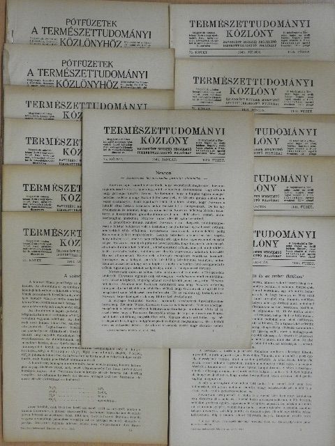 Anghi Cs. G. - Természettudományi Közlöny 1943. (nem teljes évfolyam)/Pótfüzetek a Természettudományi Közlönyhöz 1943. (nem teljes évfolyam) [antikvár]