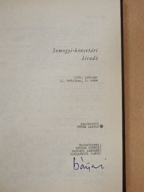 Fodor Lászlóné - Somogyi-könyvtári híradó 72/1-4. [antikvár]