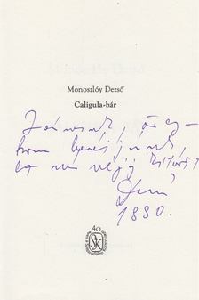 Monoszlóy Dezső - Caligula-bár (dedikált) [antikvár]
