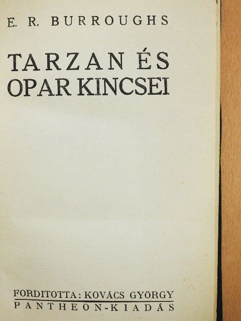 E. R. Burroughs - Tarzan és Opar kincsei [antikvár]