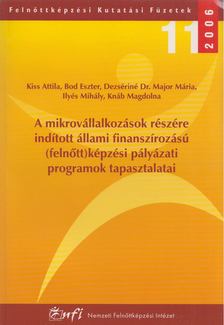 Kiss Attila, Bod Eszter, Dezsériné Major Mária, Ilyés Mihály, Knáb Magdolna - A mikrovállalkozások részére indított állami finanszírozású (felnőtt)képzési pályázati programok tapasztalatai [antikvár]