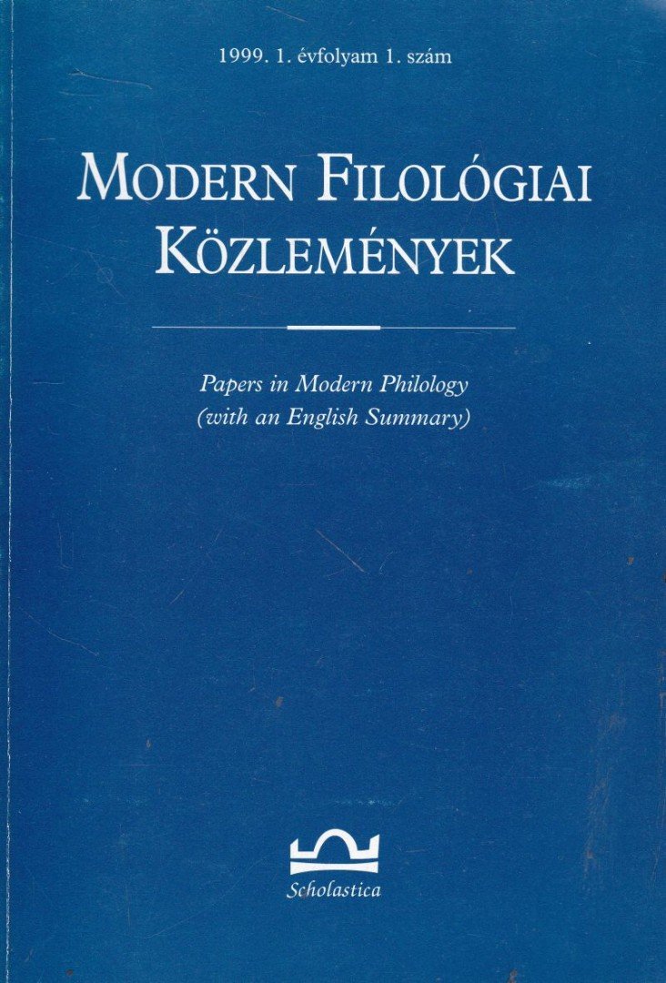 Klaudy Kinga - Modern Filológiai Közlemények 1999 1. évf. 1. szám [antikvár]
