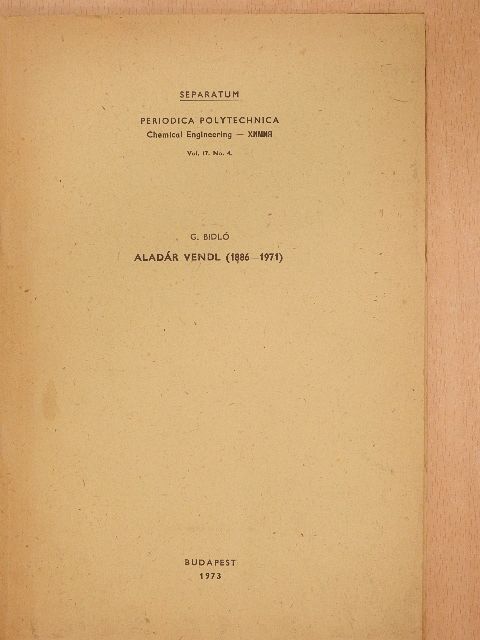 G. Bidló - Aladár Vendl  [antikvár]