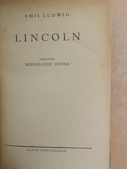 Emil Ludwig - Lincoln [antikvár]
