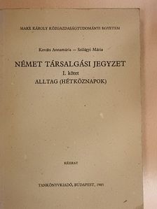 Kováts Annamária - Német társalgási jegyzet I. [antikvár]