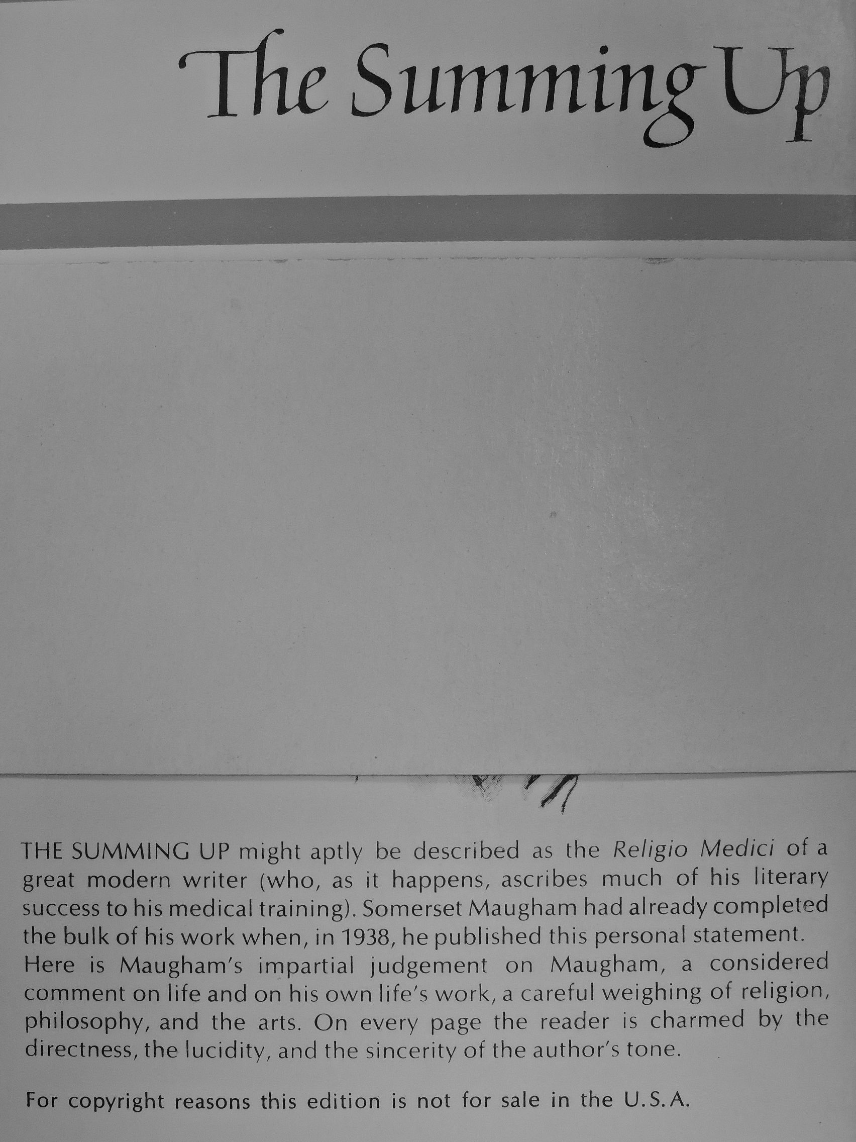 W. Somerset Maugham - The Summing Up [antikvár]