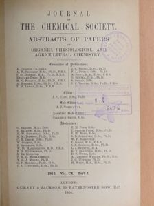 A. Chaston Chapman - Journal of the Chemical Society 1916/I. [antikvár]
