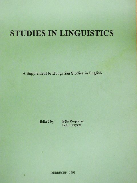 Korponay Béla - Studies in linguistics [antikvár]